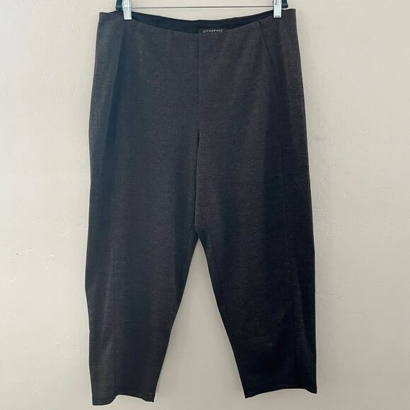 Liverpool Knit Herringbone Trouser Pants Pull-On Stretch Crop Gray Plus Size 20W - Picture 1 of 8